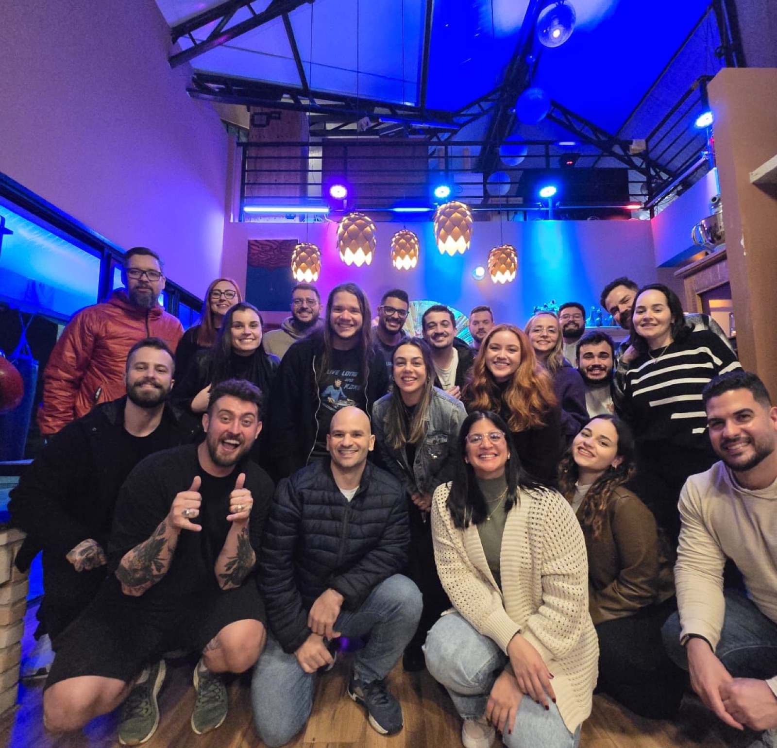 The whole Kake team, one night out