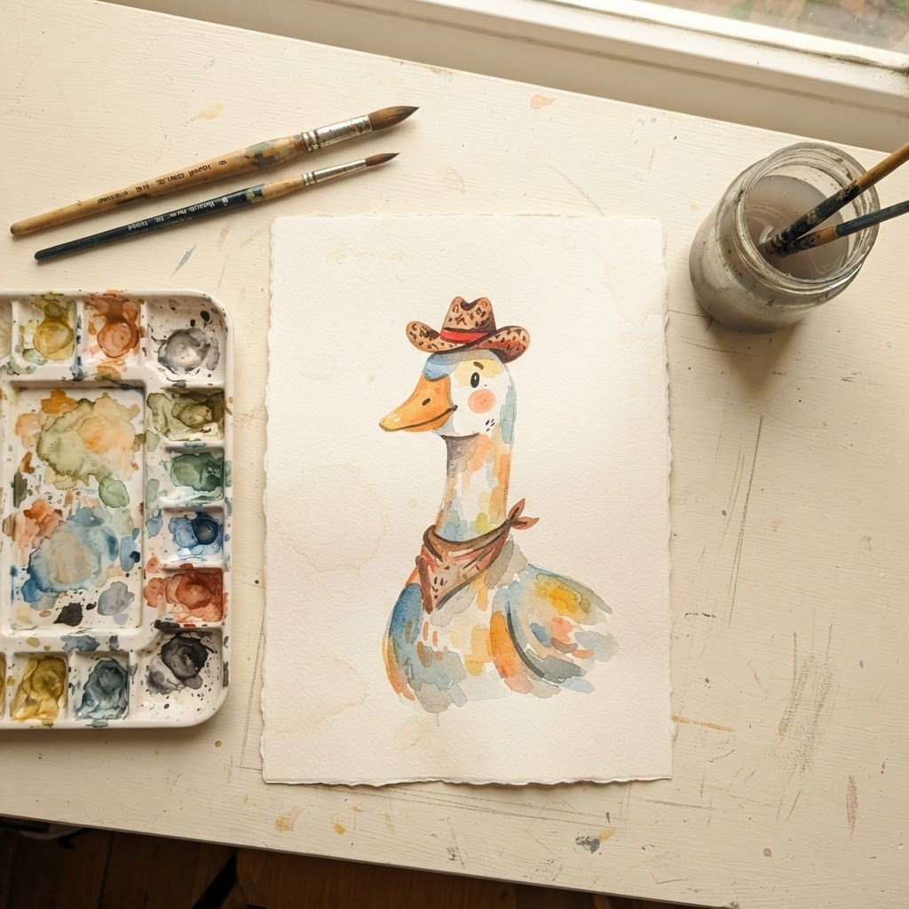 Goose in a cowboy hat