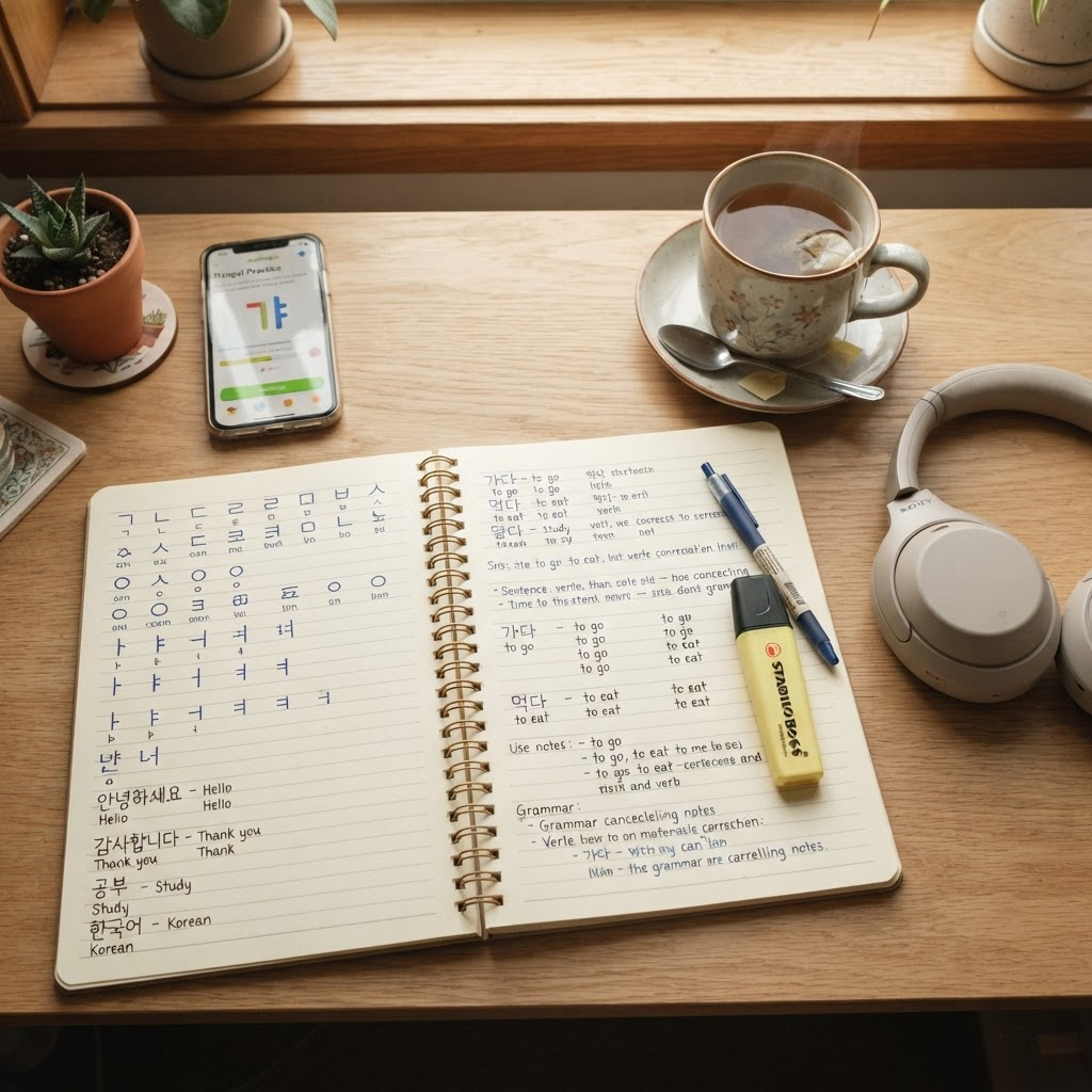 Hangul practice pages